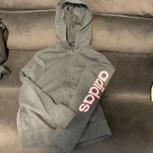 Adidas womens/girls grey Hoddie
